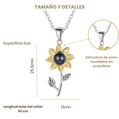 Collar De Girasol Foto Personalizada